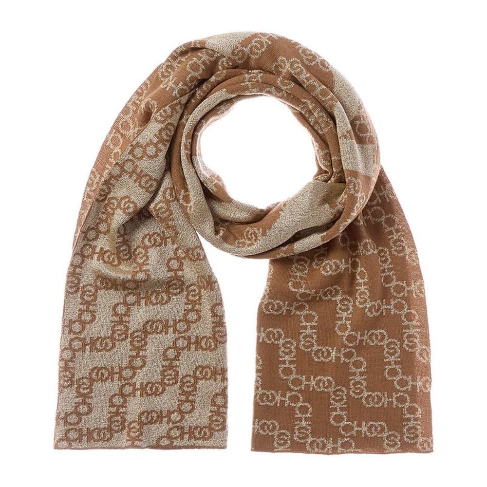 Jimmy Choo Wool-Blend Scarf, Gold